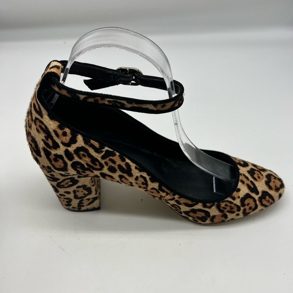 WHBM - Tan And Brown Calf Hair Ankle Adjustable Straps Block Heels Size 7.5 - Picture 13 of 13